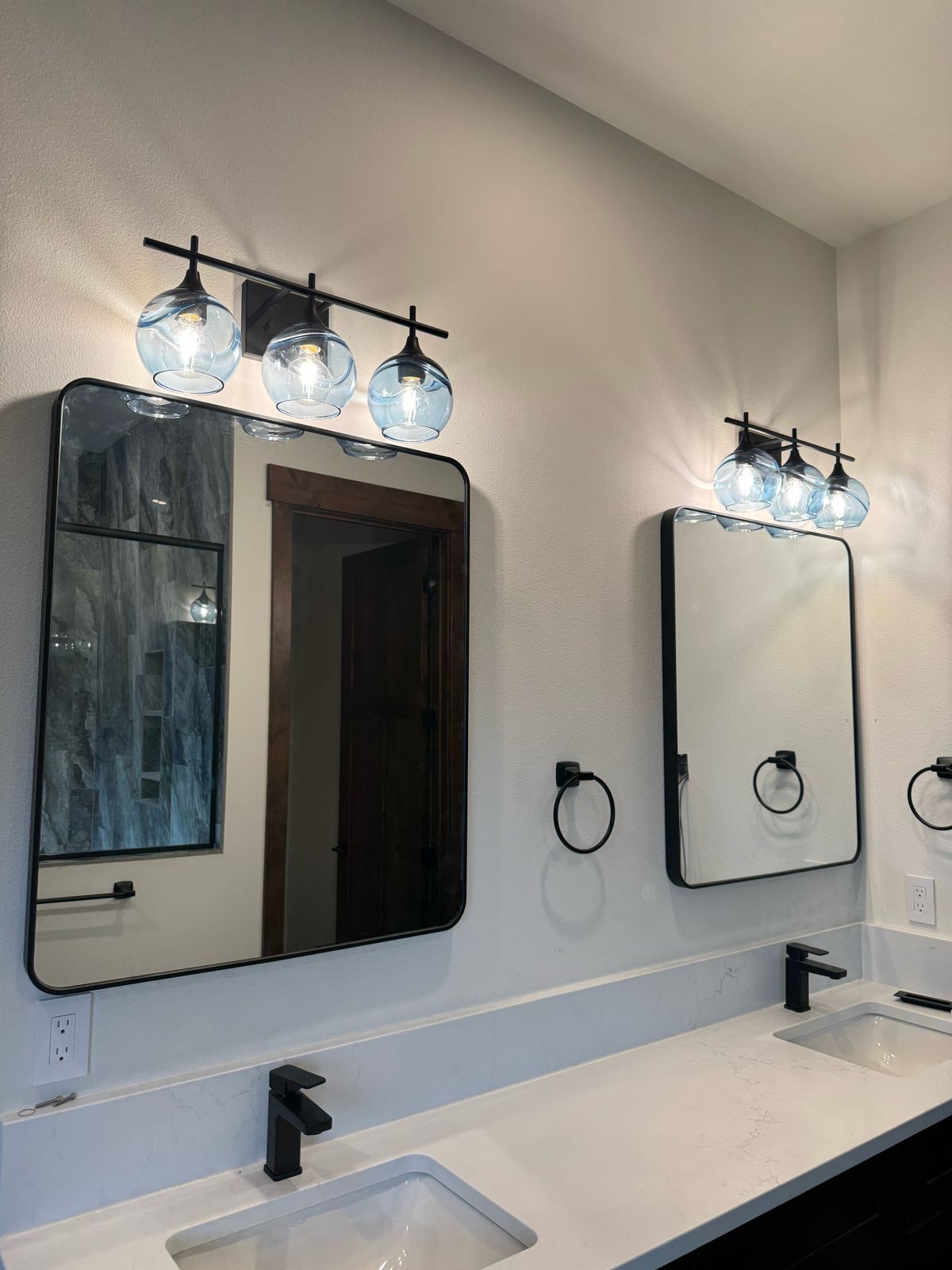 Blue Glass Vanity Lights