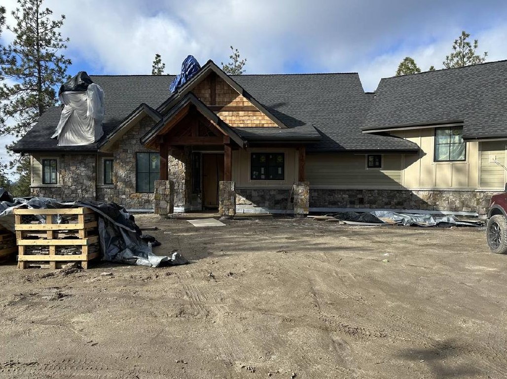 Custom home under construction