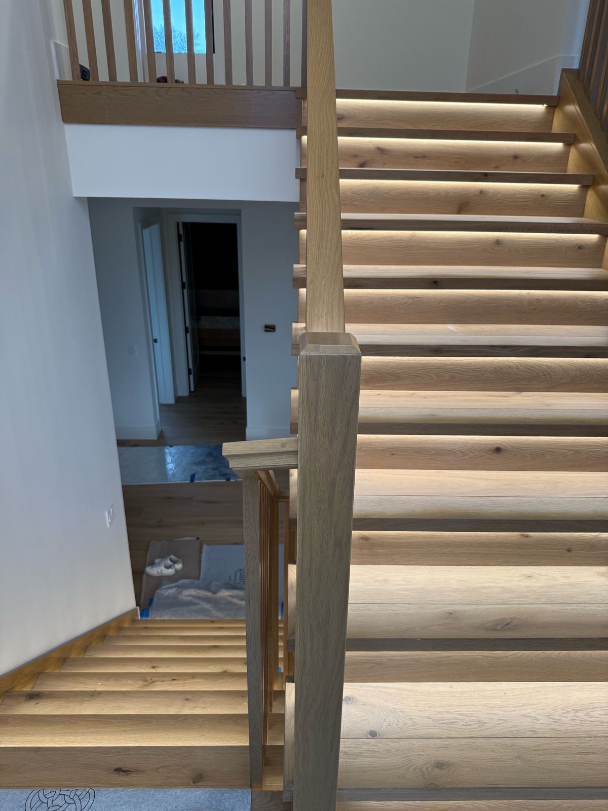 Oak Stairs With LED Treads