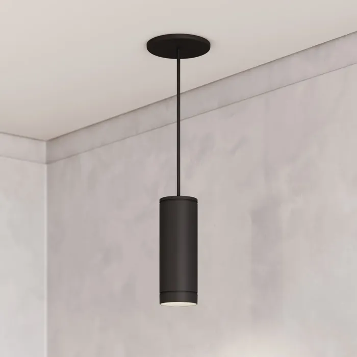 CSL Lighting CSL Forme 3" Cylinder LED Cord Pendant, Matte Black, 3000K